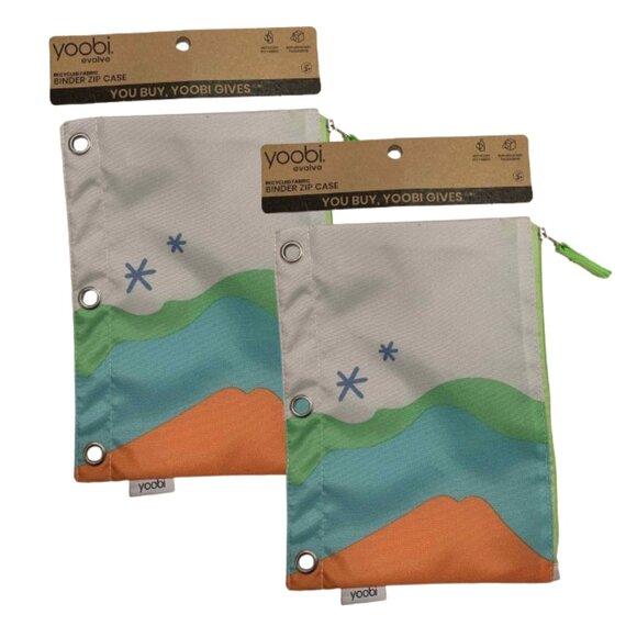 Yoobi Single Zipper Pencil Case Abstract Mountains 2pk - Picture 1 of 8